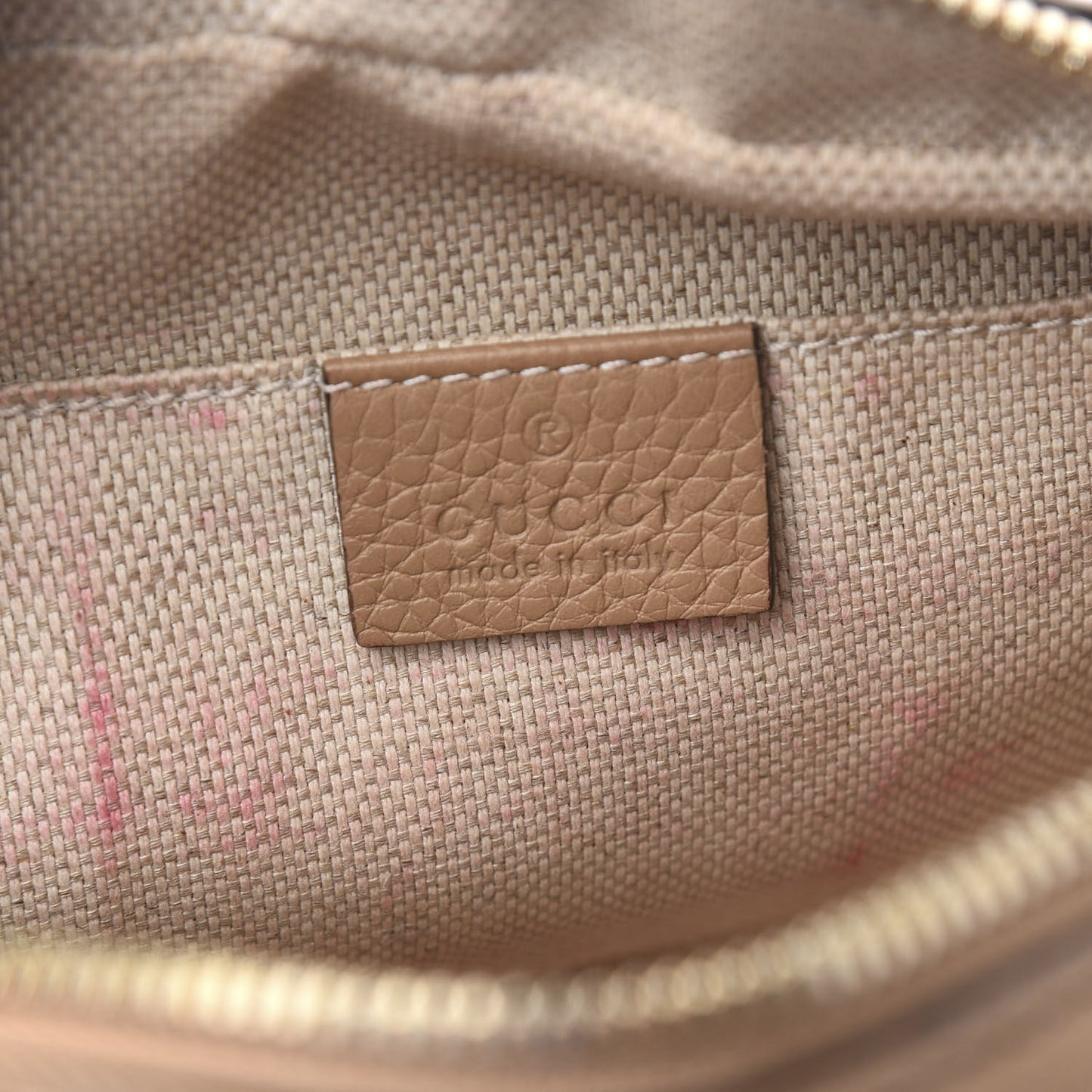 Pebbled Calfskin Small Soho Disco Bag Rose Beige
