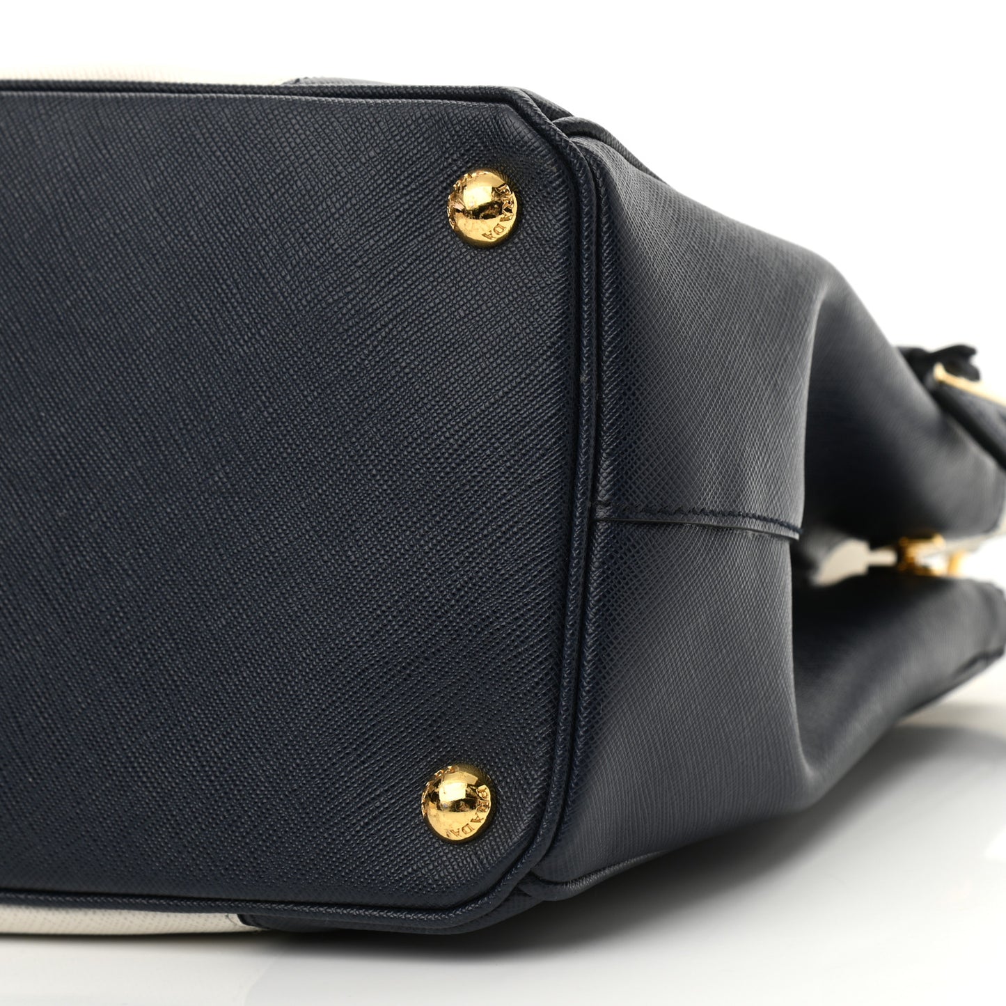 Saffiano Lux Colorblock Medium Galleria Double Zip Tote Talco Baltico