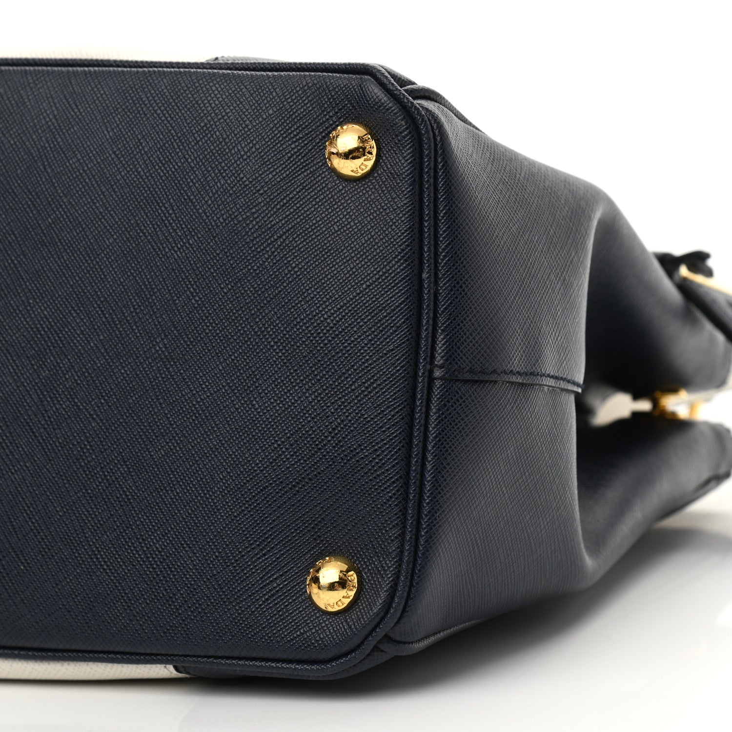 Prada Saffiano Lux Colorblock Medium Galleria Double Zip Tote Talco Baltico 10 of 10