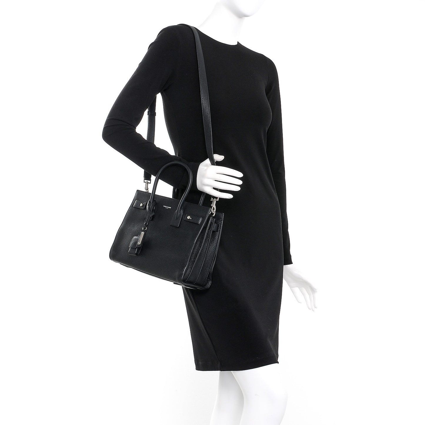 Grained Calfskin Baby Sac De Jour Souple Black
