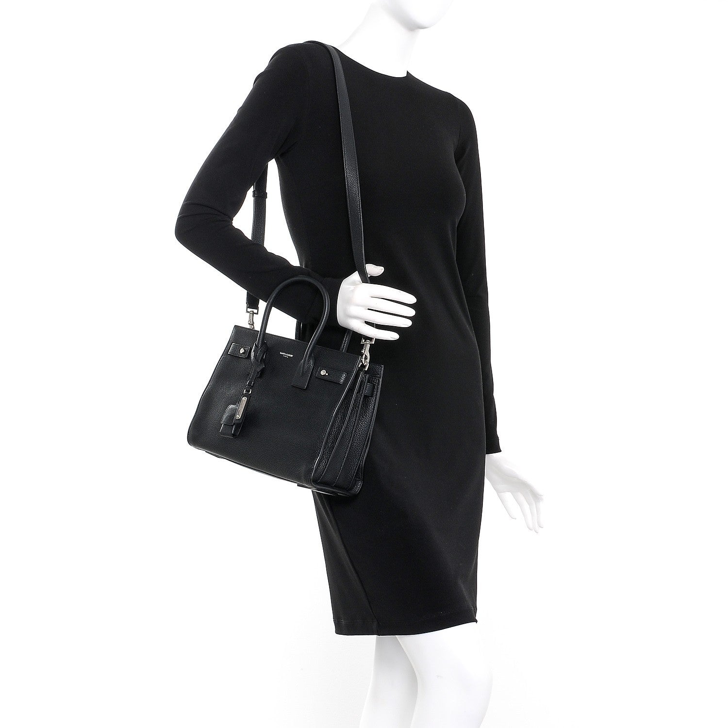 Saint Laurent Grained Calfskin Baby Sac De Jour Souple Black 2 of 8