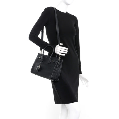 Saint Laurent Grained Calfskin Baby Sac De Jour Souple Black 2 of 8