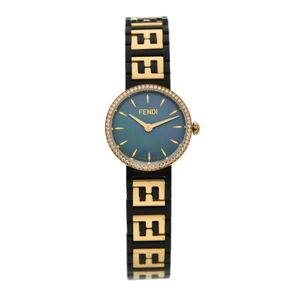 Fendi Stainless Steel Diamond Bezel Blue Mother of Pearl 19mm Fendi Forever Quartz Watch 1 of 5