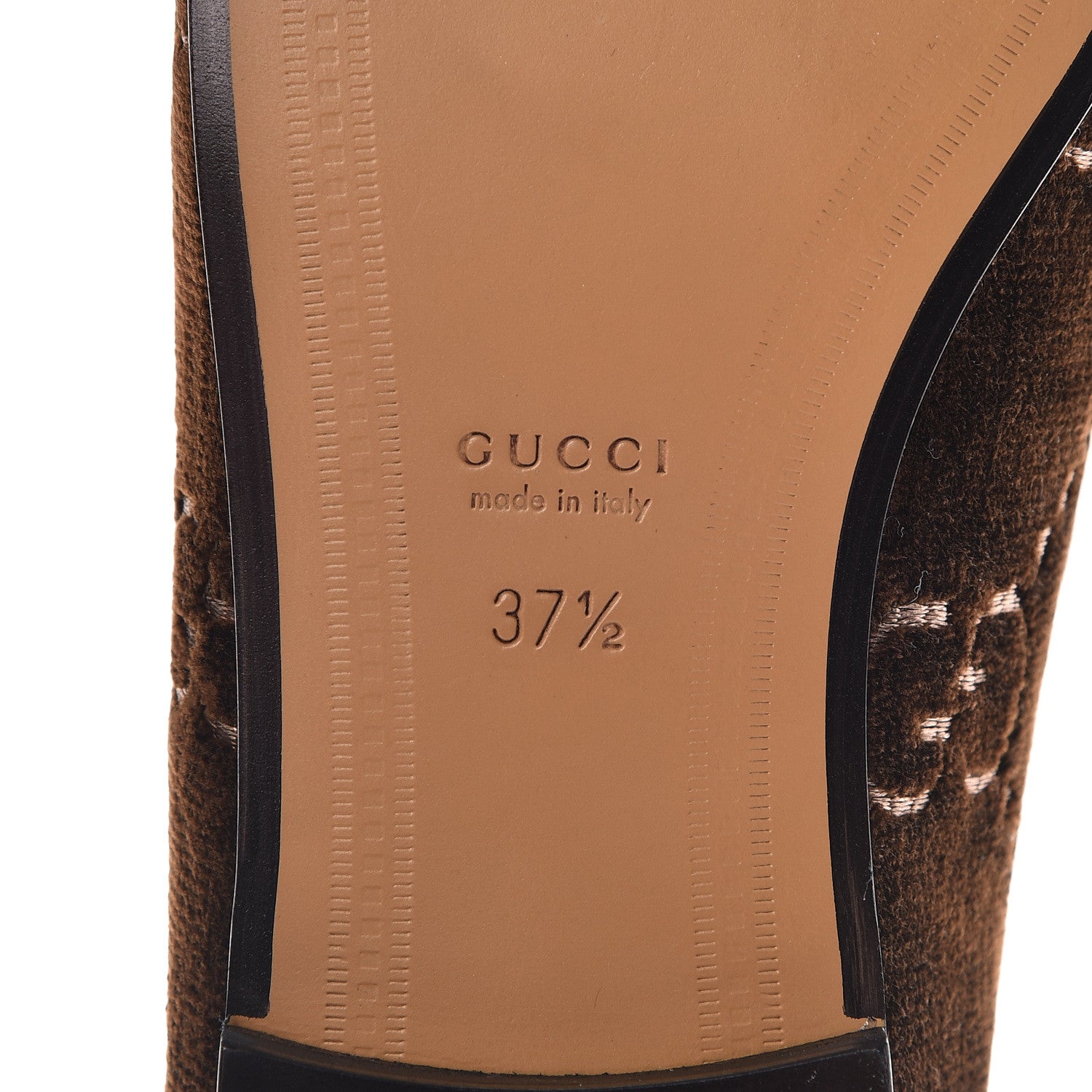 Gucci Velvet GG Monogram Horsebit Womens Jordaan Loafers 37.5 Brown Black 8 of 9