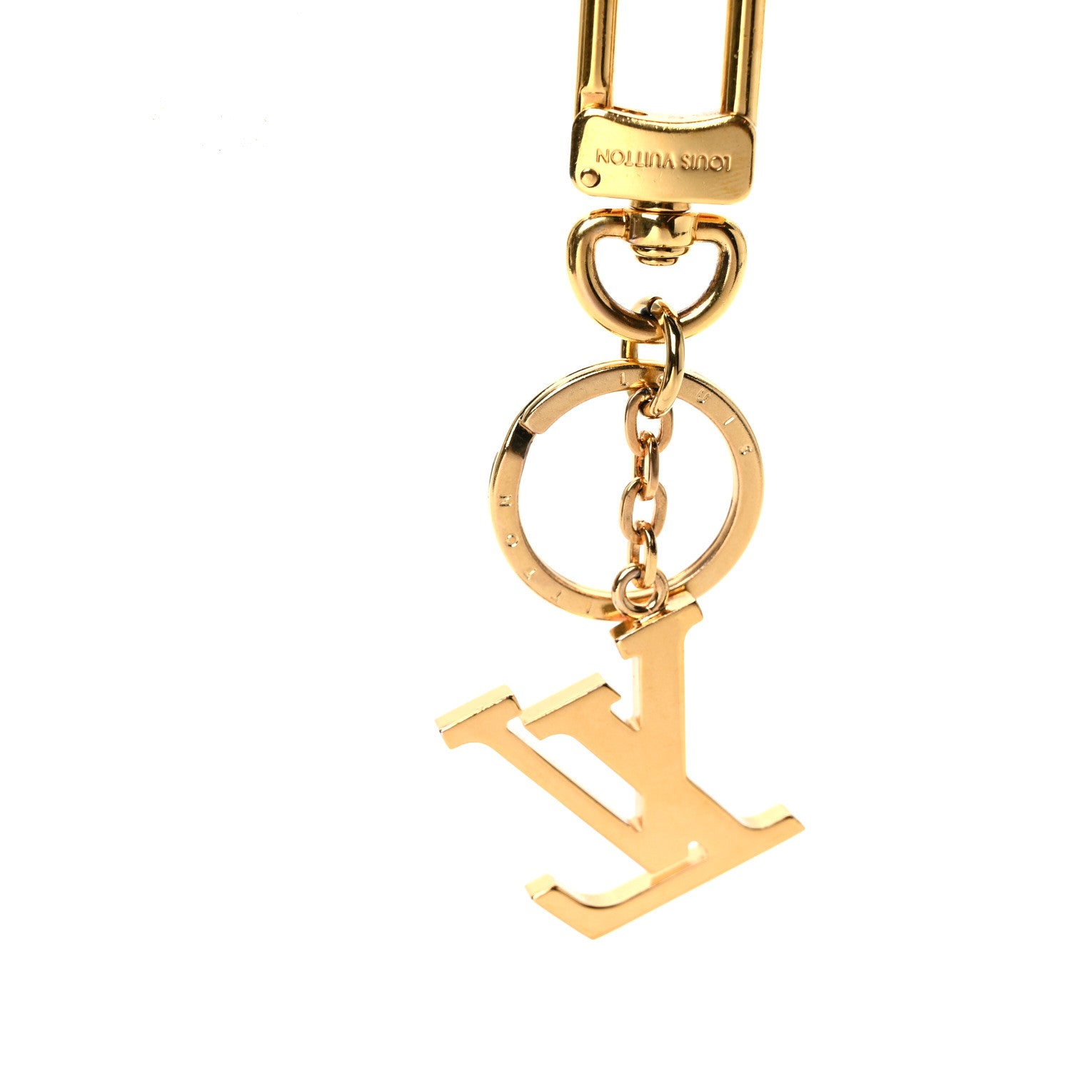 Louis Vuitton LV Guilloche Bag Charm Key Holder Gold Pink 3 of 3