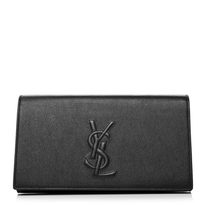 Saint Laurent Calfskin Monogram Large Belle De Jour Clutch Black 1 of 9