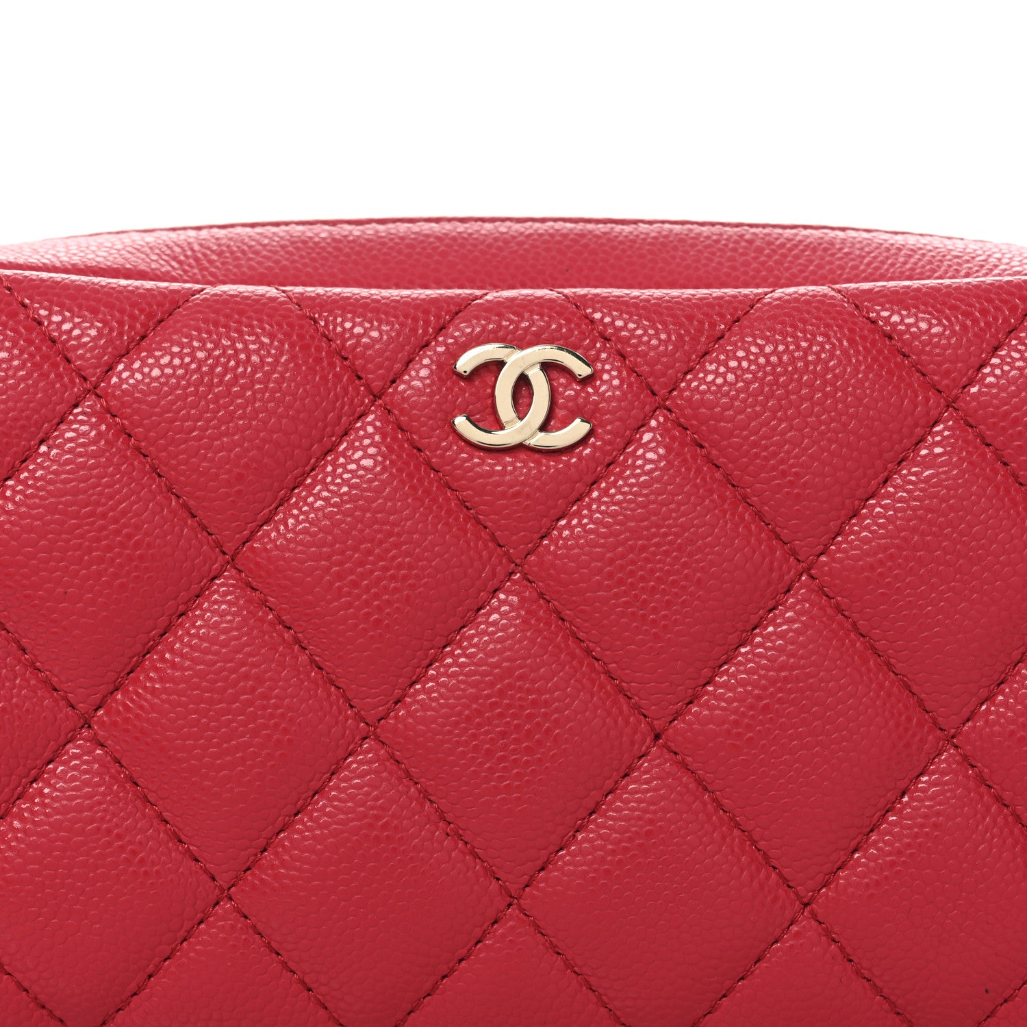 Chanel Caviar Quilted Toiletry Case With Chain Dark Pink 8 of 12