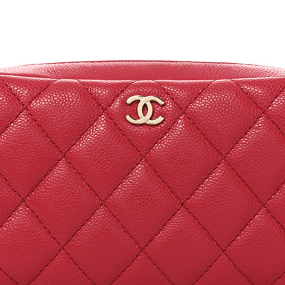 Chanel Caviar Quilted Toiletry Case With Chain Dark Pink 8 of 12