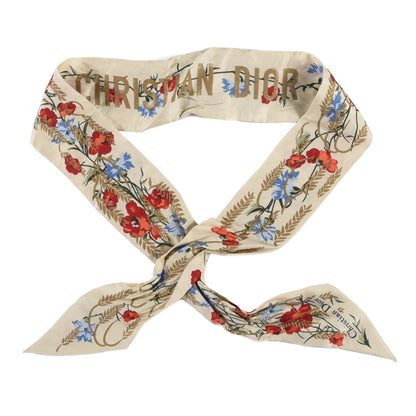 Christian Dior Silk Hibiscus Mitzah Scarf Multicolor 1 of 4