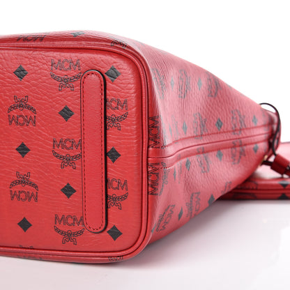 MCM Visetos Medium Liz Reversible Shopper Tote Ruby Red 11 of 14