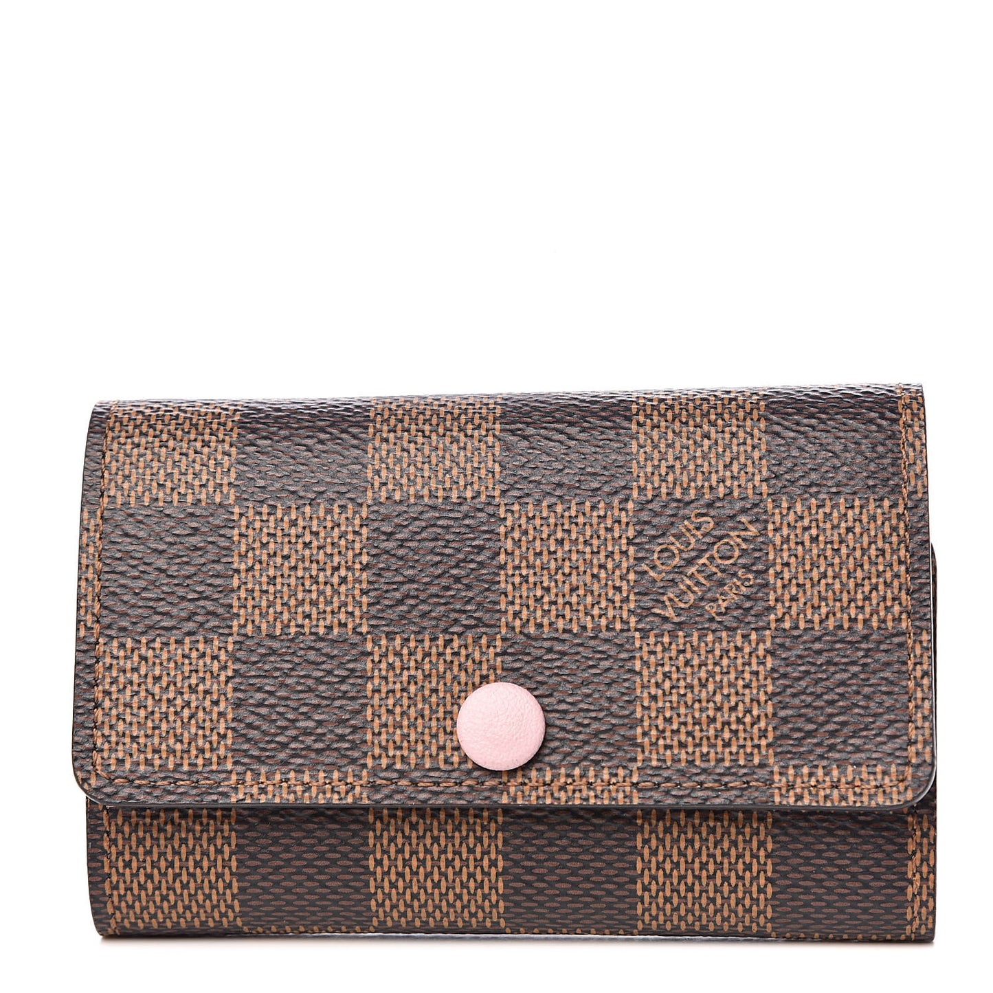 Damier Ebene Multicles 6 Key Holder Rose Ballerine