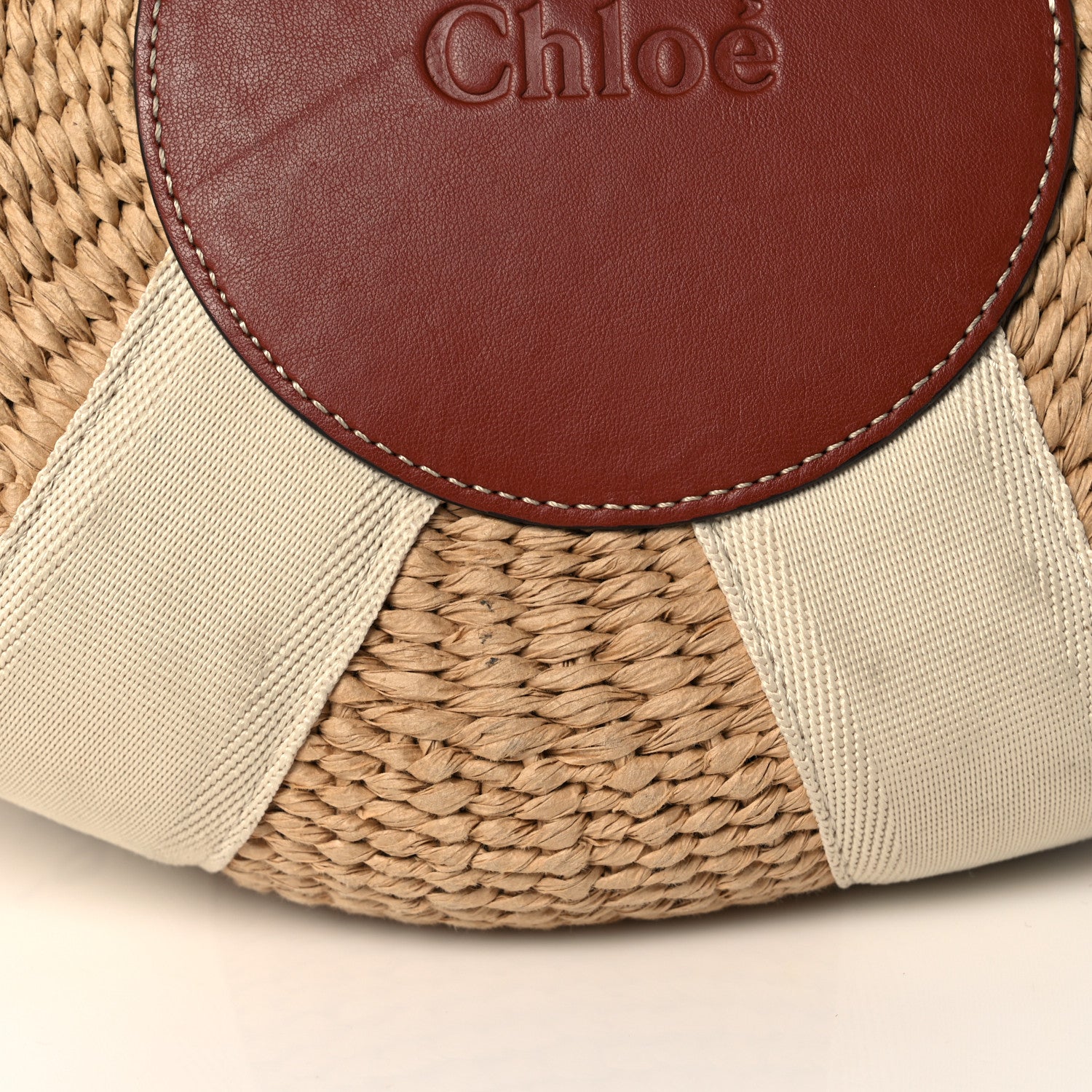 Chloe Raffia Woody Tote White 12 of 14