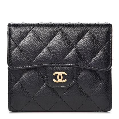 Chanel Caviar Quilted Compact Flap Wallet Black 1 of 9