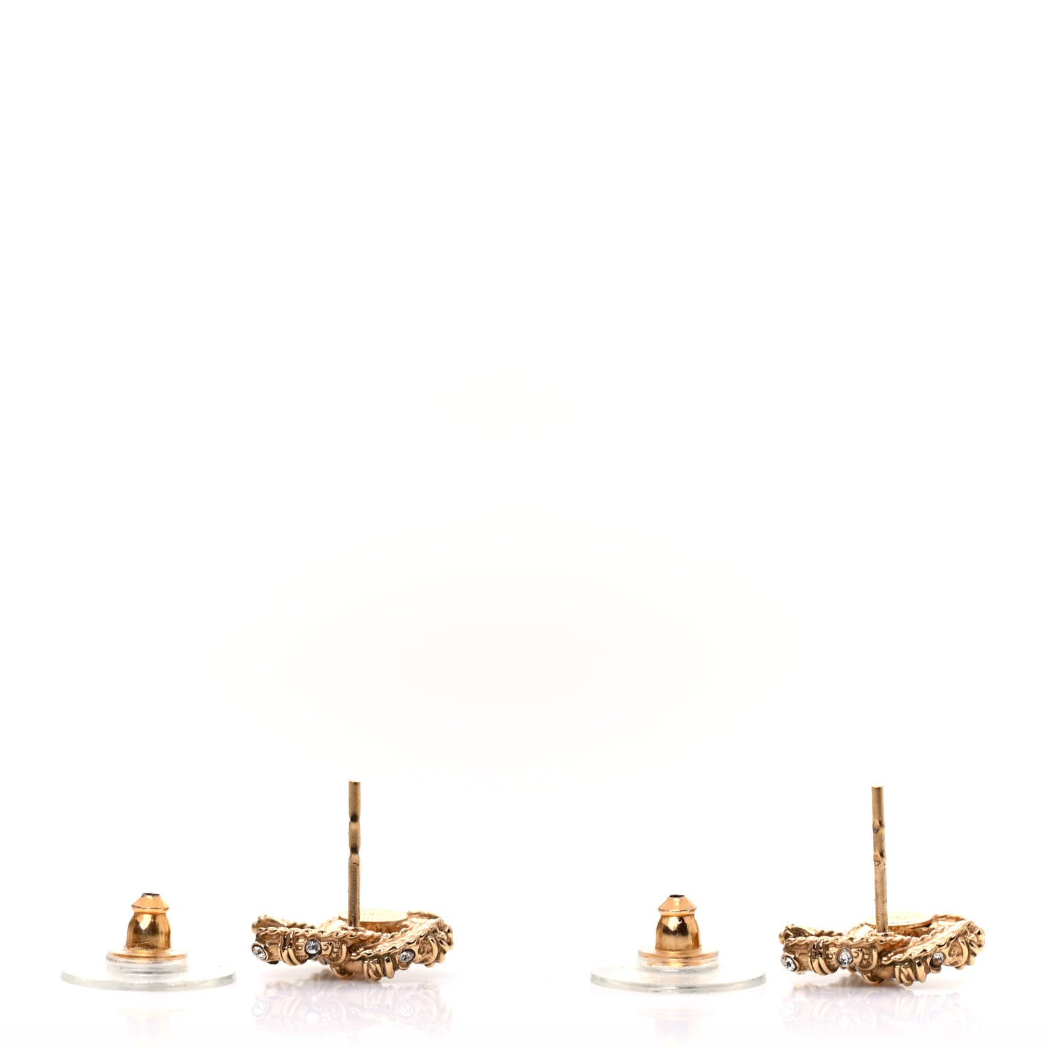 Chanel Crystal Mini Twist CC Earrings Gold 3 of 4