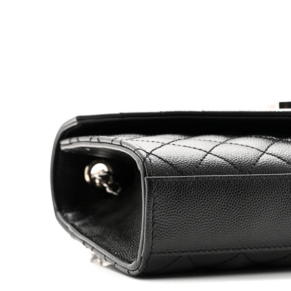 Saint Laurent Grain De Poudre Textured Mixed Matelasse Triquilt Small Monogram Satchel Black 8 of 9