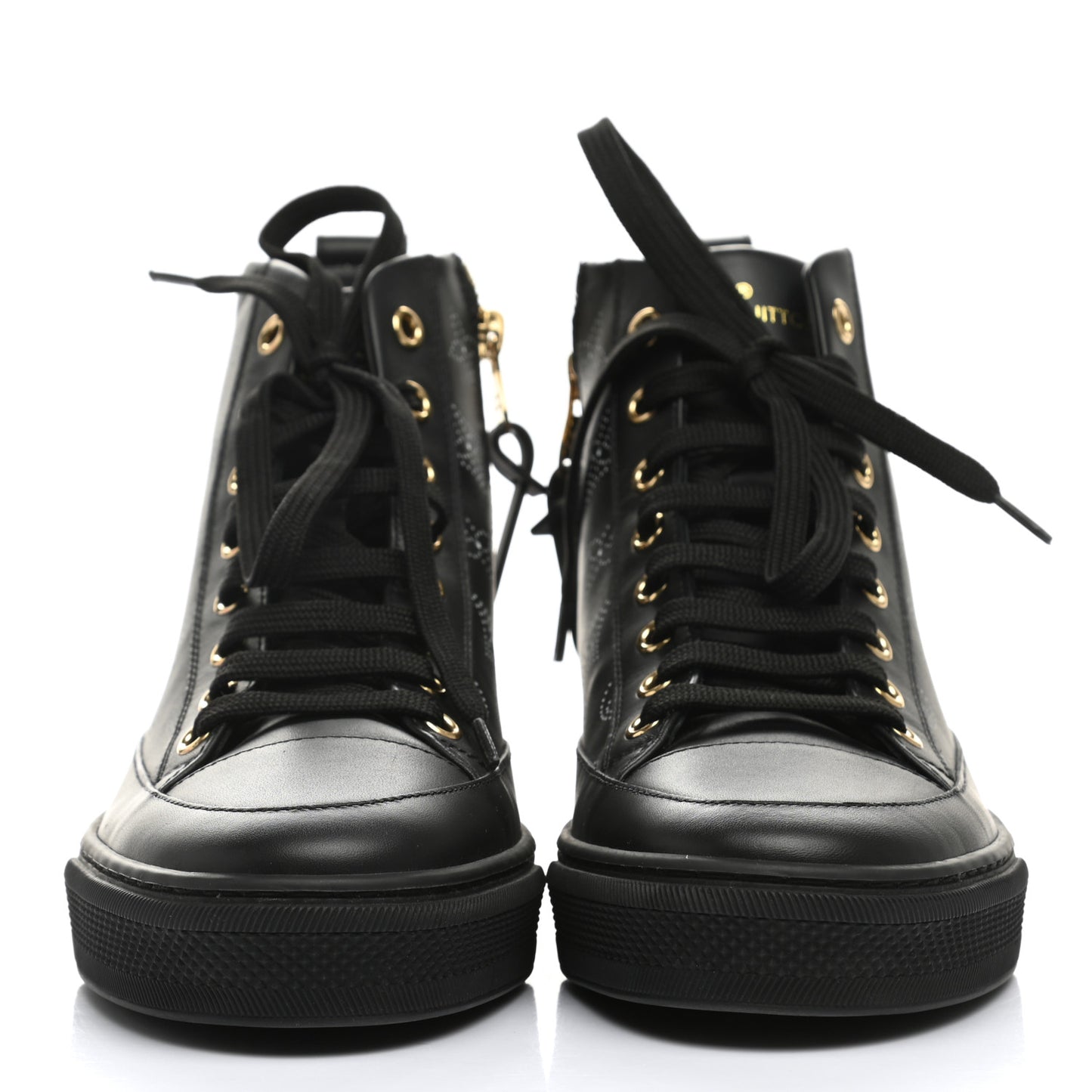 Calfskin Monogram Stellar Sneaker Boots 36 Black White