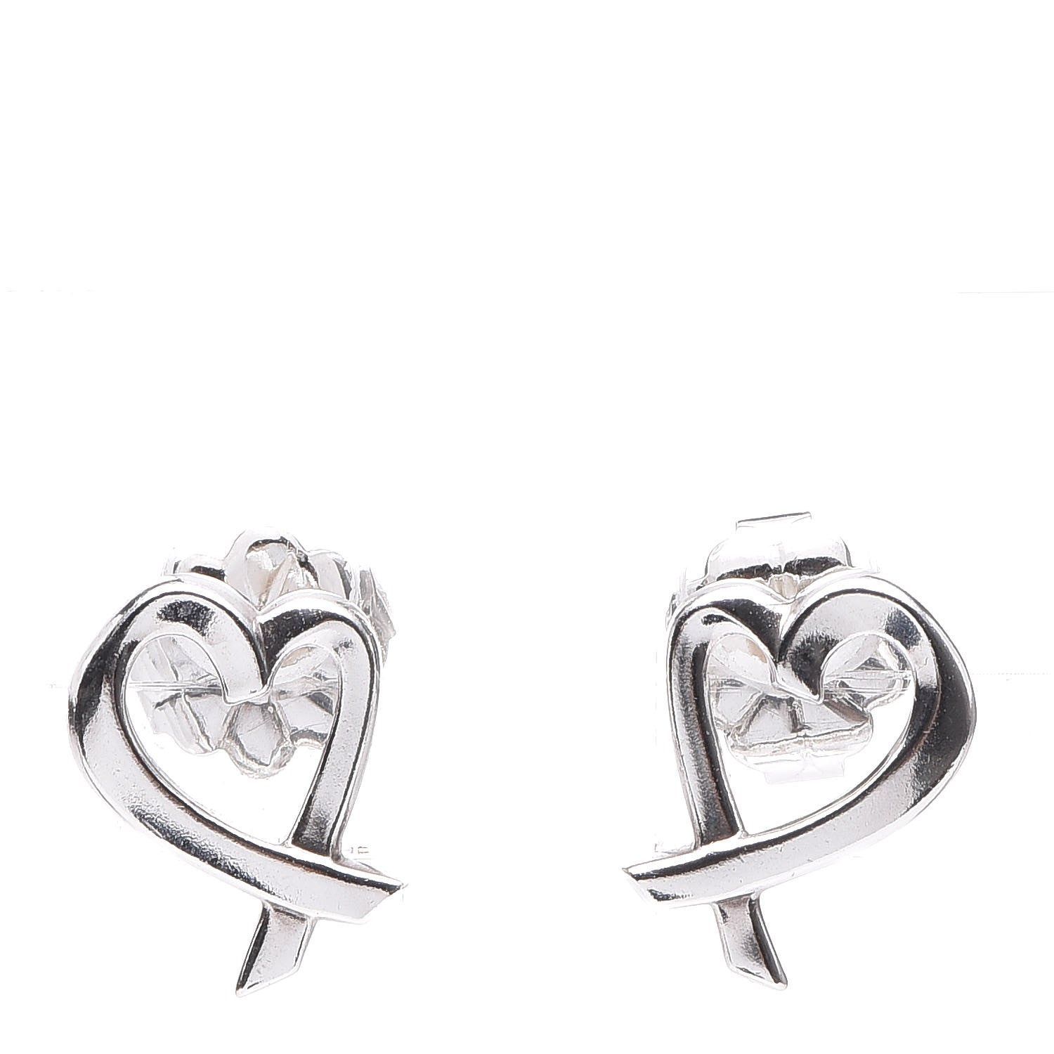 Tiffany Sterling Silver Mini Paloma Picasso Loving Heart Earrings 1 of 4