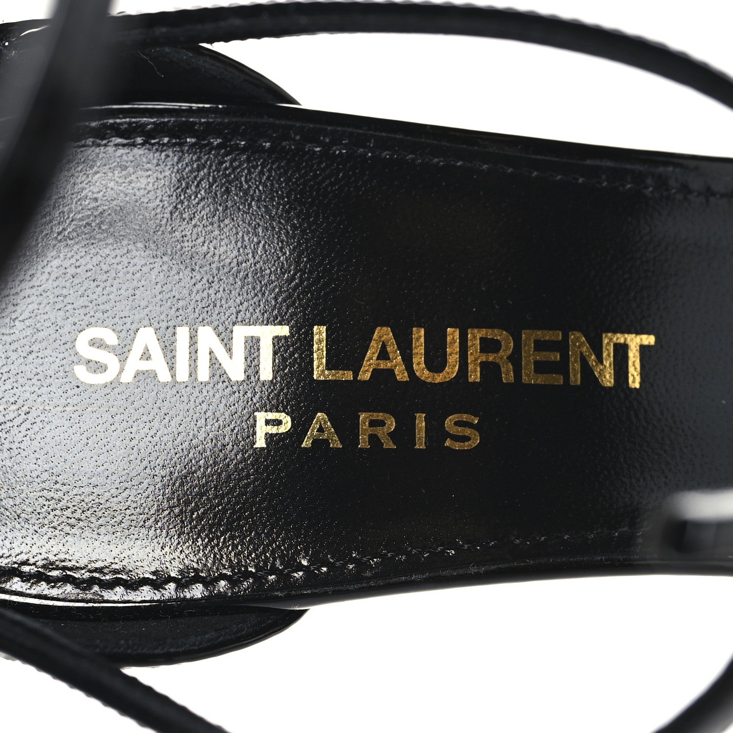 Saint Laurent Patent Cassandra 100 Ankle Strap Sandals 35.5 Black 9 of 9