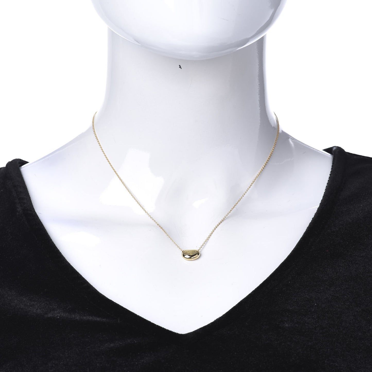 18K Yellow Gold 11mm Elsa Peretti Bean Pendant Necklace