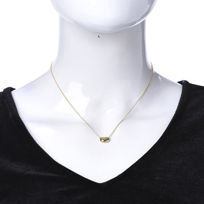 Tiffany 18K Yellow Gold 11mm Elsa Peretti Bean Pendant Necklace 2 of 5