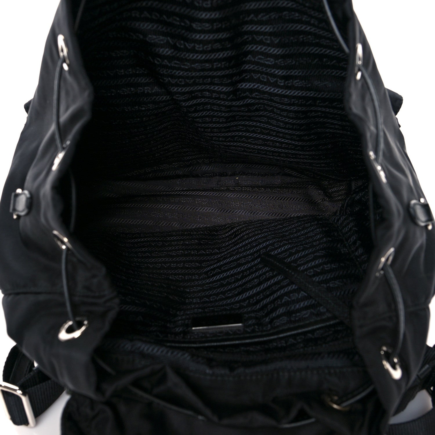 Prada Nylon New Vela Studded Backpack Black 4 of 11