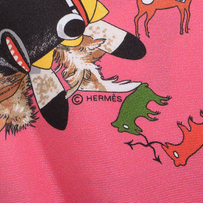 Hermes Silk Kachinas Maxi Twilly Rose Vert Bleu 4 of 4