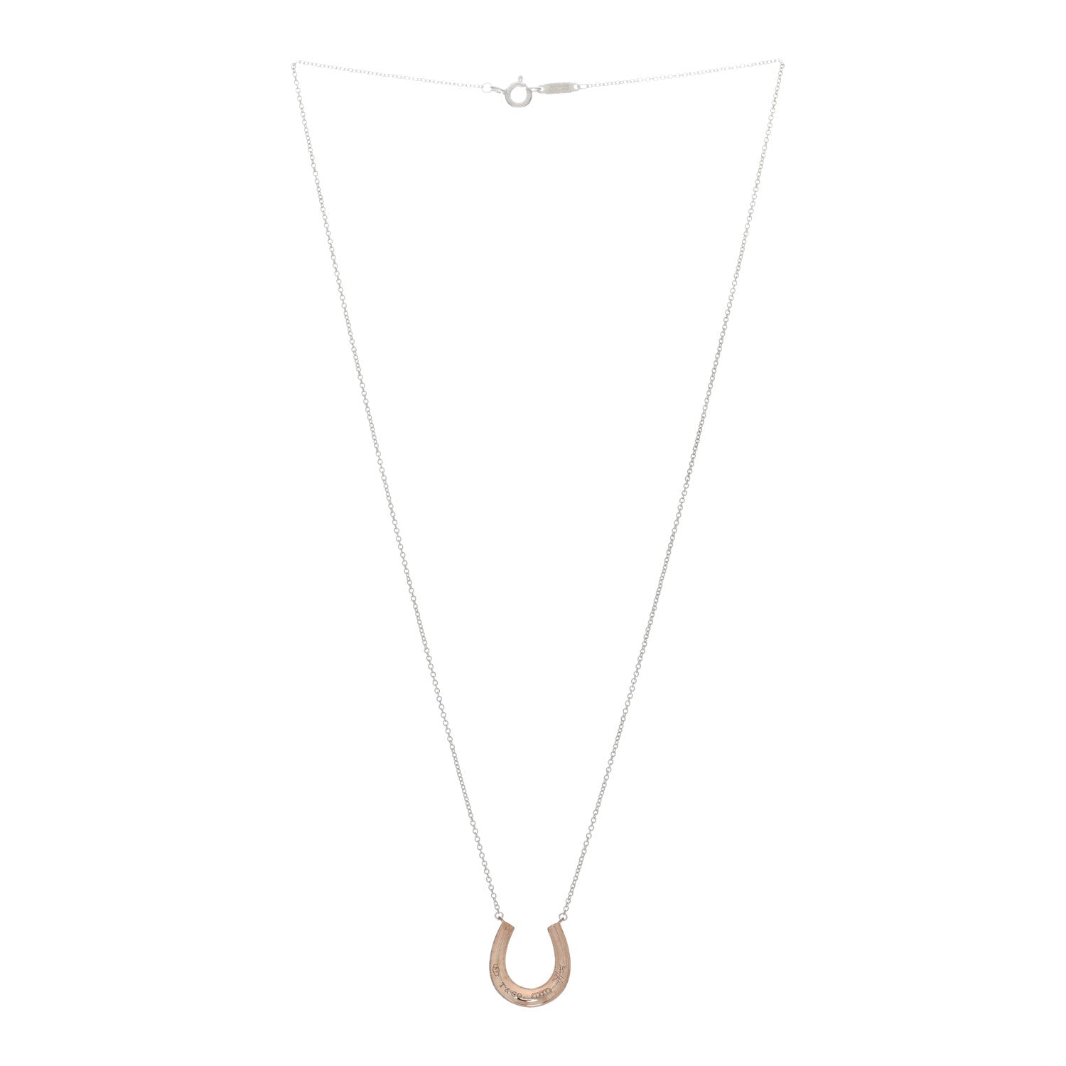 Tiffany Sterling Silver Rubedo 1837 Horseshoe Pendant Necklace 2 of 4