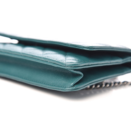 Chanel Caviar Quilted Wallet On Chain WOC Dark Turquoise 9 of 11