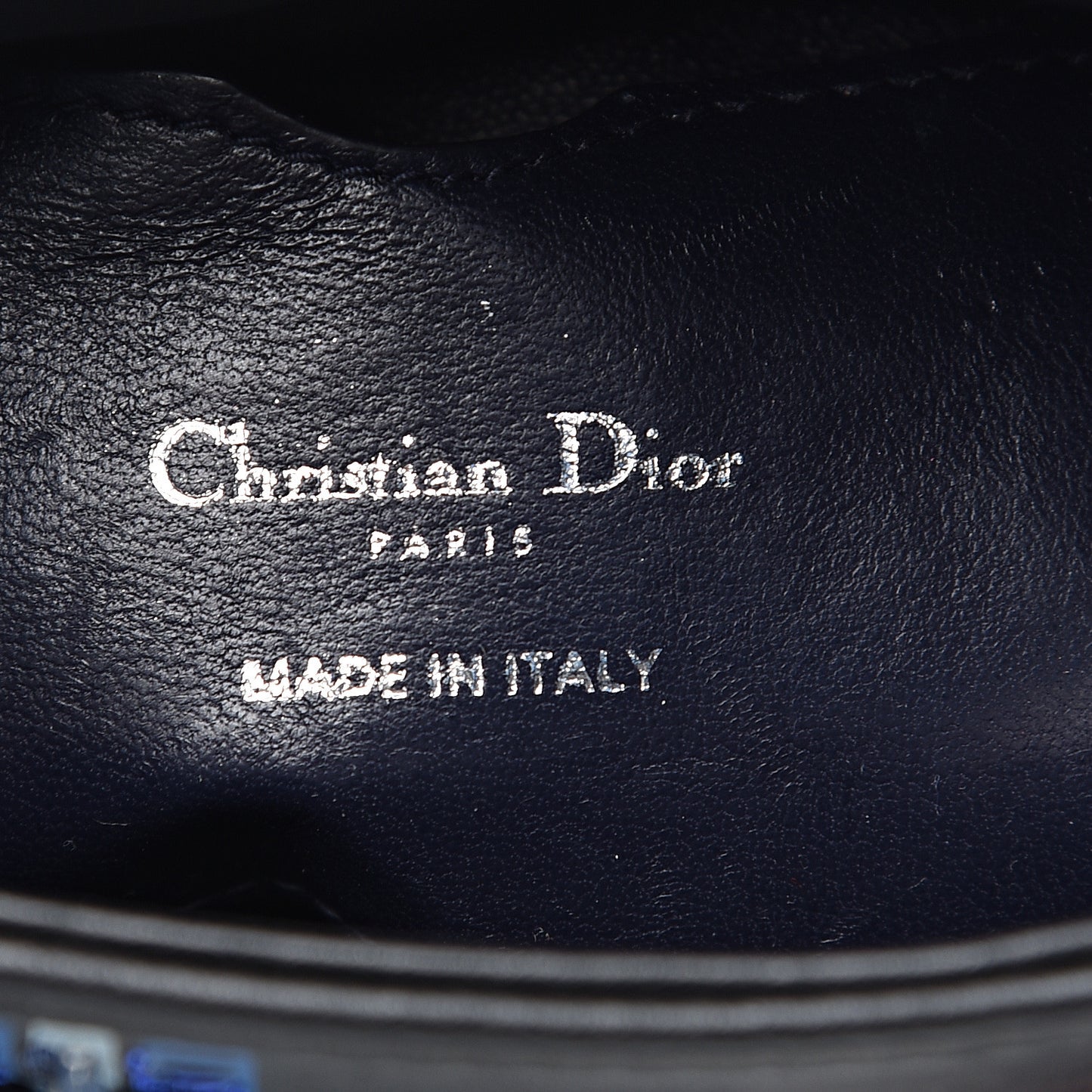 Smooth Calfskin Embroidered Micro Lady Dior Black