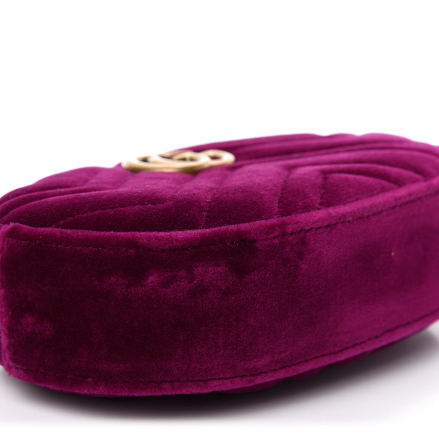 Velvet Matelasse GG Marmont Belt Bag 85 34 Fuchsia Violet Cyclamen