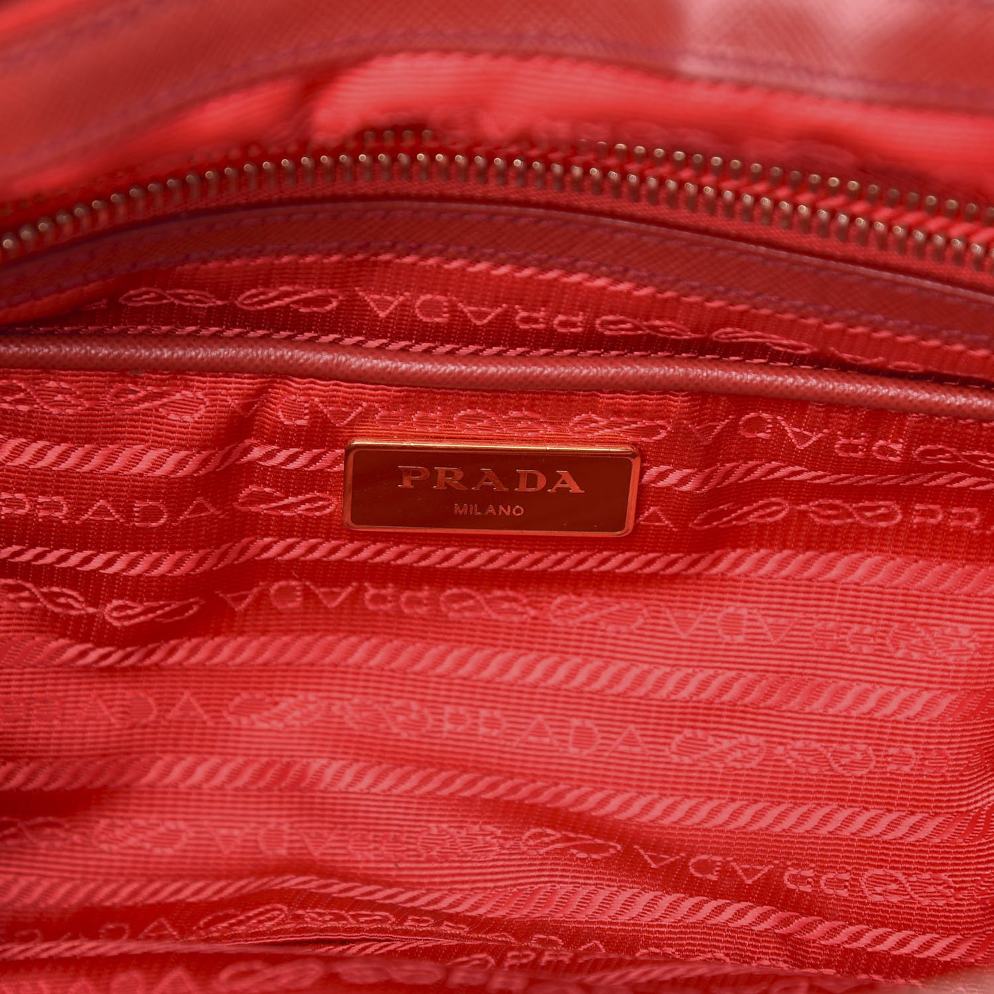 Tessuto Nylon Saffiano Tote Rosso
