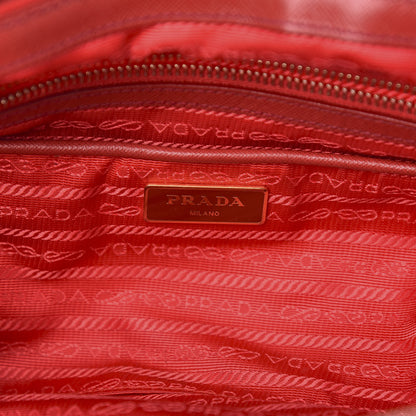 Prada Tessuto Nylon Saffiano Tote Rosso 6 of 9