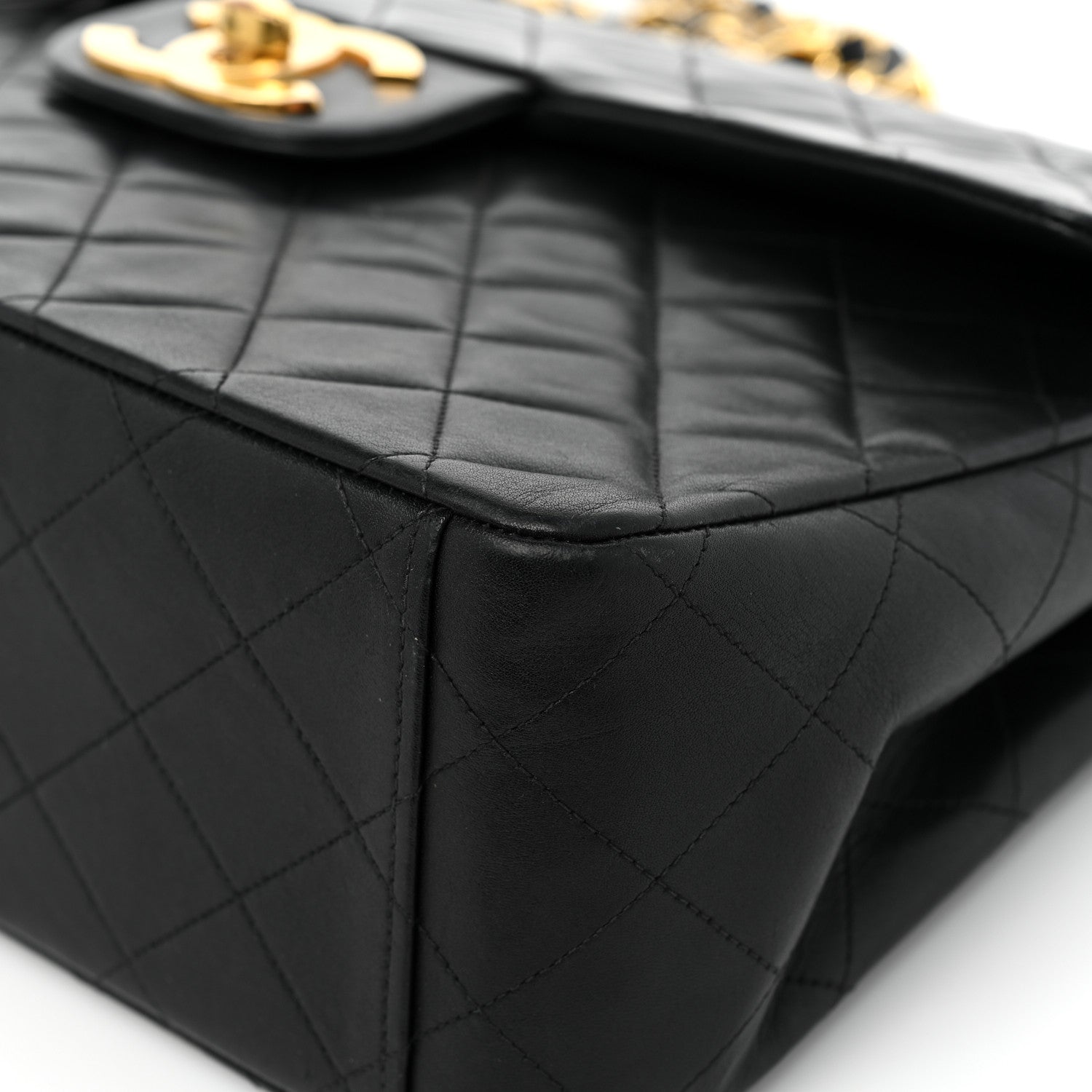 Chanel Lambskin Quilted XL Jumbo Single Flap Black 14 of 19