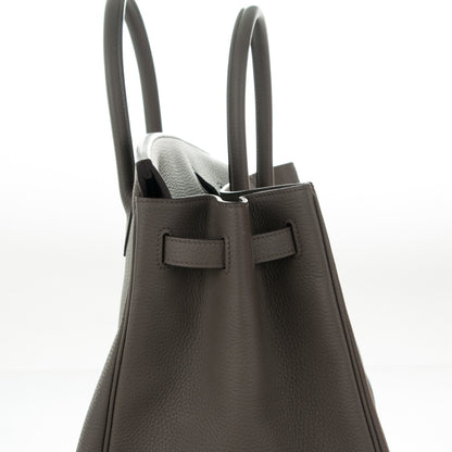Hermes Taurillon Clemence Birkin 40 Etain 17 of 26
