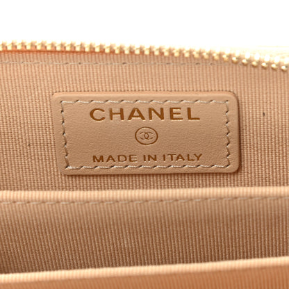 Chanel Caviar Quilted Zip Around Coin Purse Beige 6 of 9