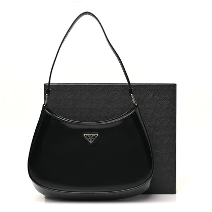Prada Spazzolato Cleo Shoulder Bag Black 10 of 10