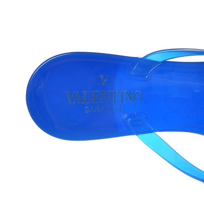 Valentino Garavani PVC Jelly Rockstud Bow Thong Sandals 40 Blue Fluo 6 of 8