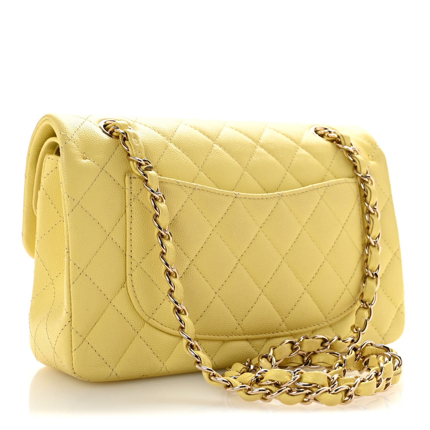 Chanel Caviar Quilted Small Double Flap Light Yellow 3 of 11