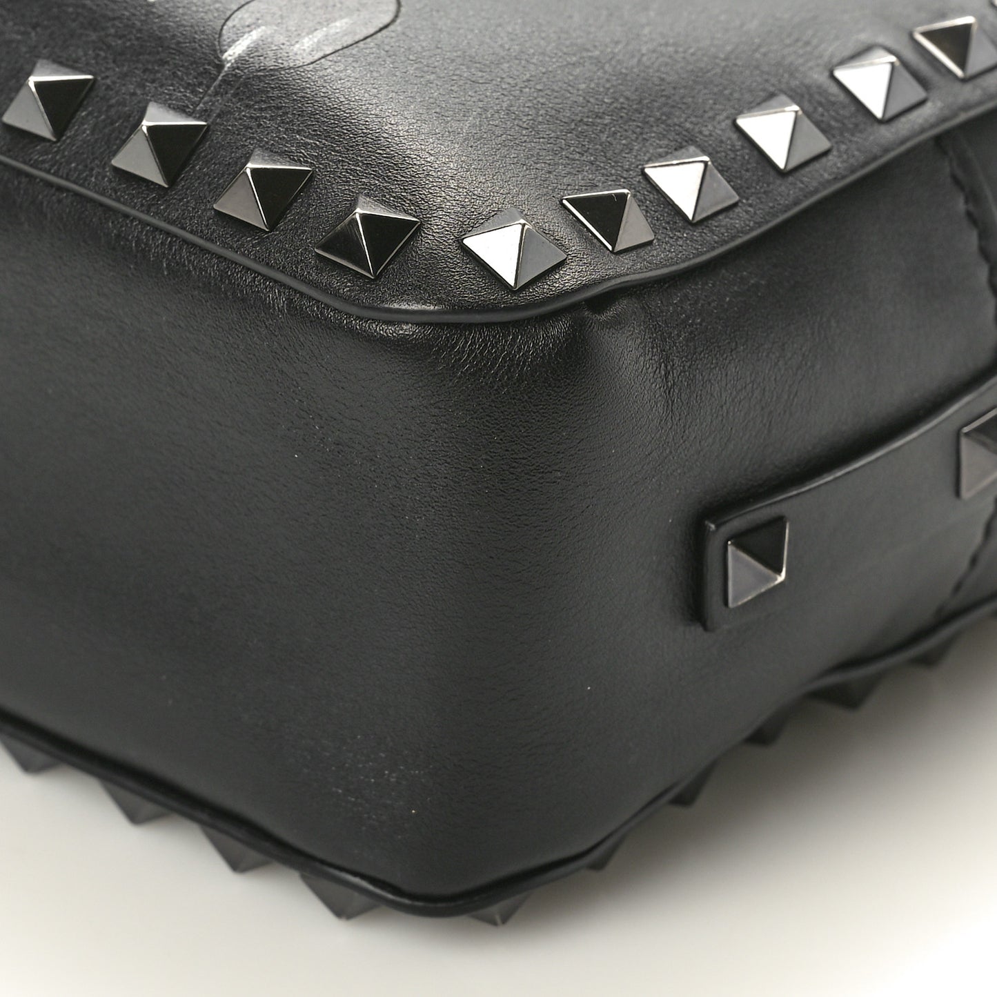 X UNDERCOVER Calfskin Rockstud Rose Print Camera Crossbody Bag Black