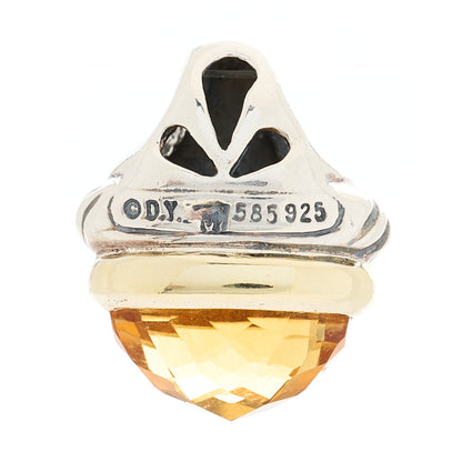 David Yurman Sterling Silver 14K Yellow Gold Citrine 10mm Acorn Pendant 2 of 3