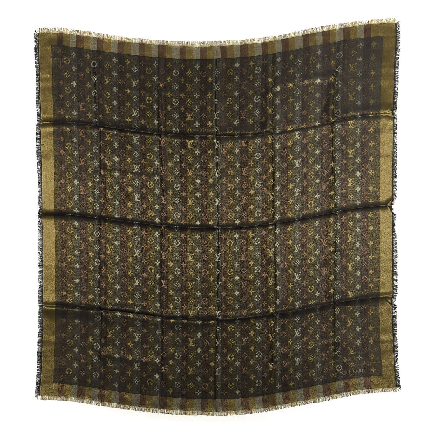Louis Vuitton Silk Lurex Wool So Shine Monogram Shawl Black 1 of 3