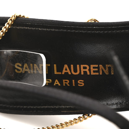 Saint Laurent Crepe Satin Baliqua Melody 55 Ankle Strap Sandals 38 Black 8 of 9