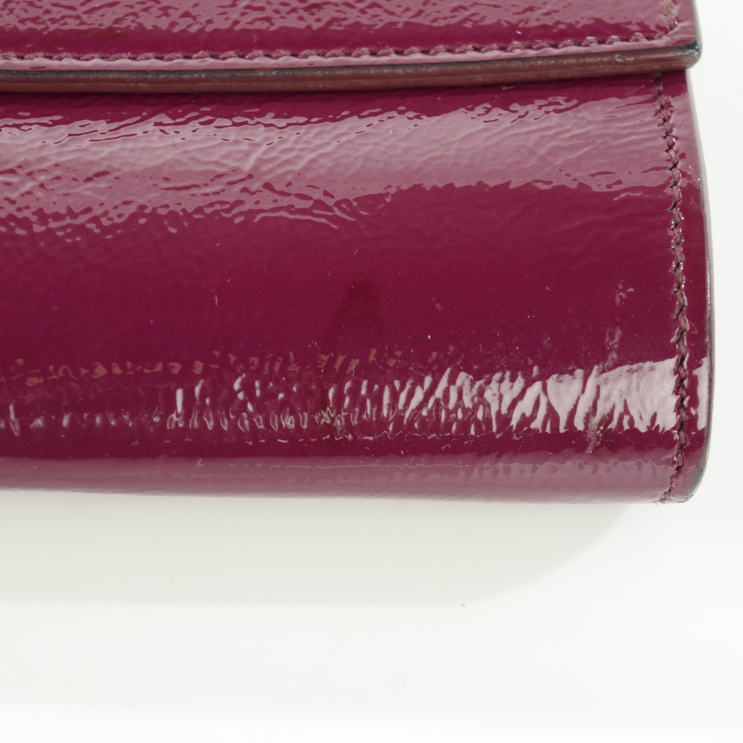 Saint Laurent Textured Patent Monogram Large Belle De Jour Clutch Burgundy 10 of 10