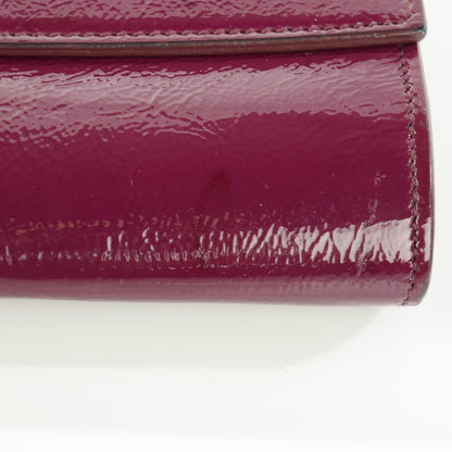 Saint Laurent Textured Patent Monogram Large Belle De Jour Clutch Burgundy 10 of 10