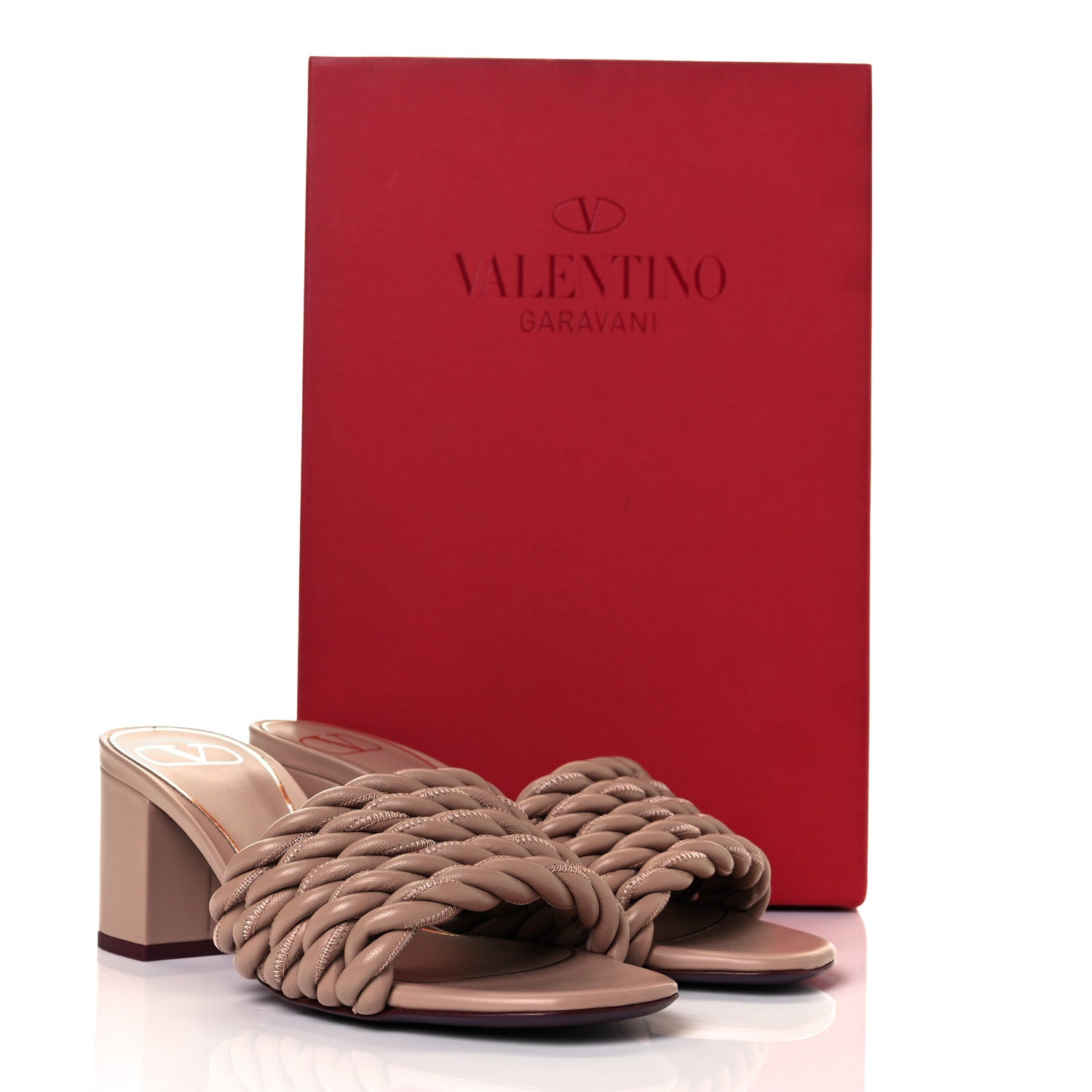 Valentino Garavani Nappa Rope 60mm Slide Sandals 36 Rose Cannelle 8 of 8