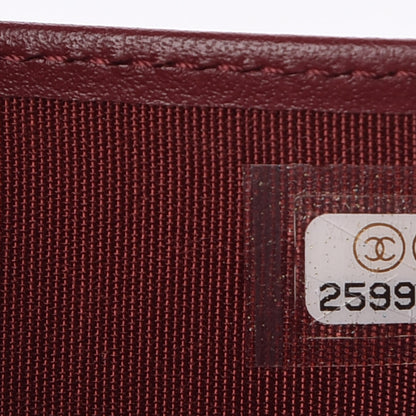 Chanel Caviar Quilted Compact Boy Wallet Burgundy 8 of 9