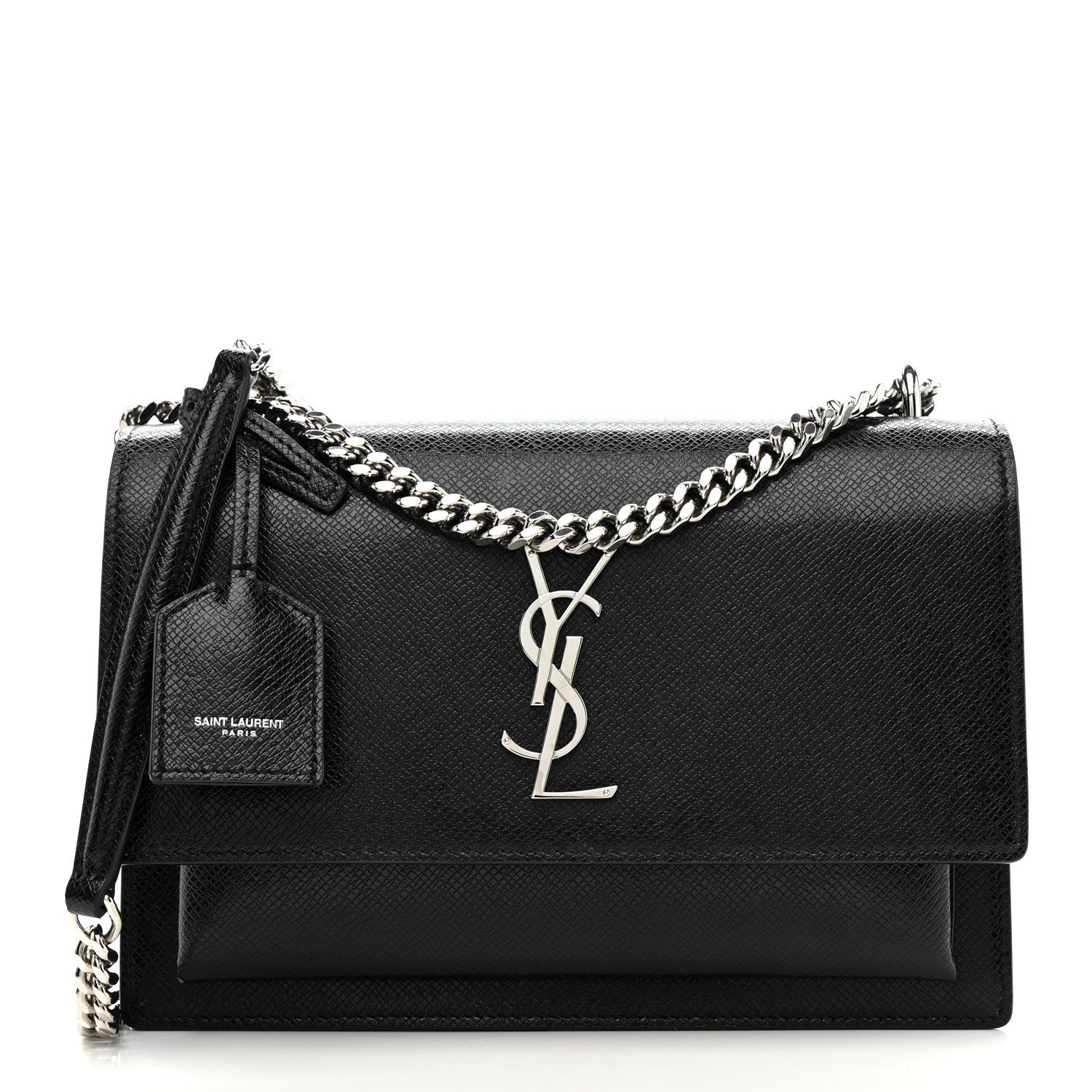 Saint Laurent Coated Bark Calfskin Medium Monogram Sunset Black 1 of 13