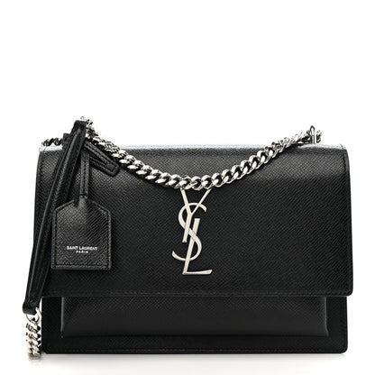 Saint Laurent Coated Bark Calfskin Medium Monogram Sunset Black 1 of 13