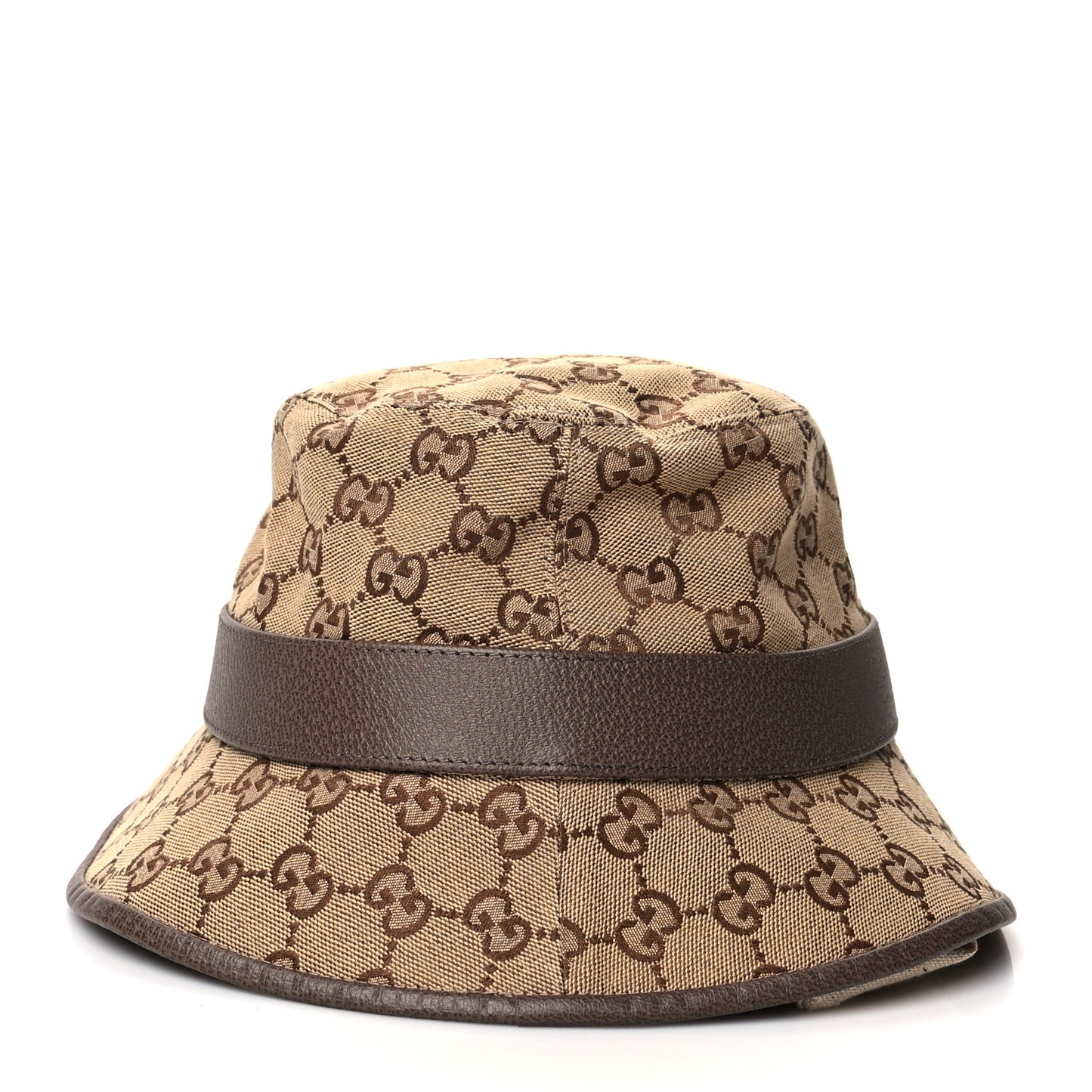 Monogram Textured Dollar Calfskin GG Jago Bucket Hat M Cacao Beige