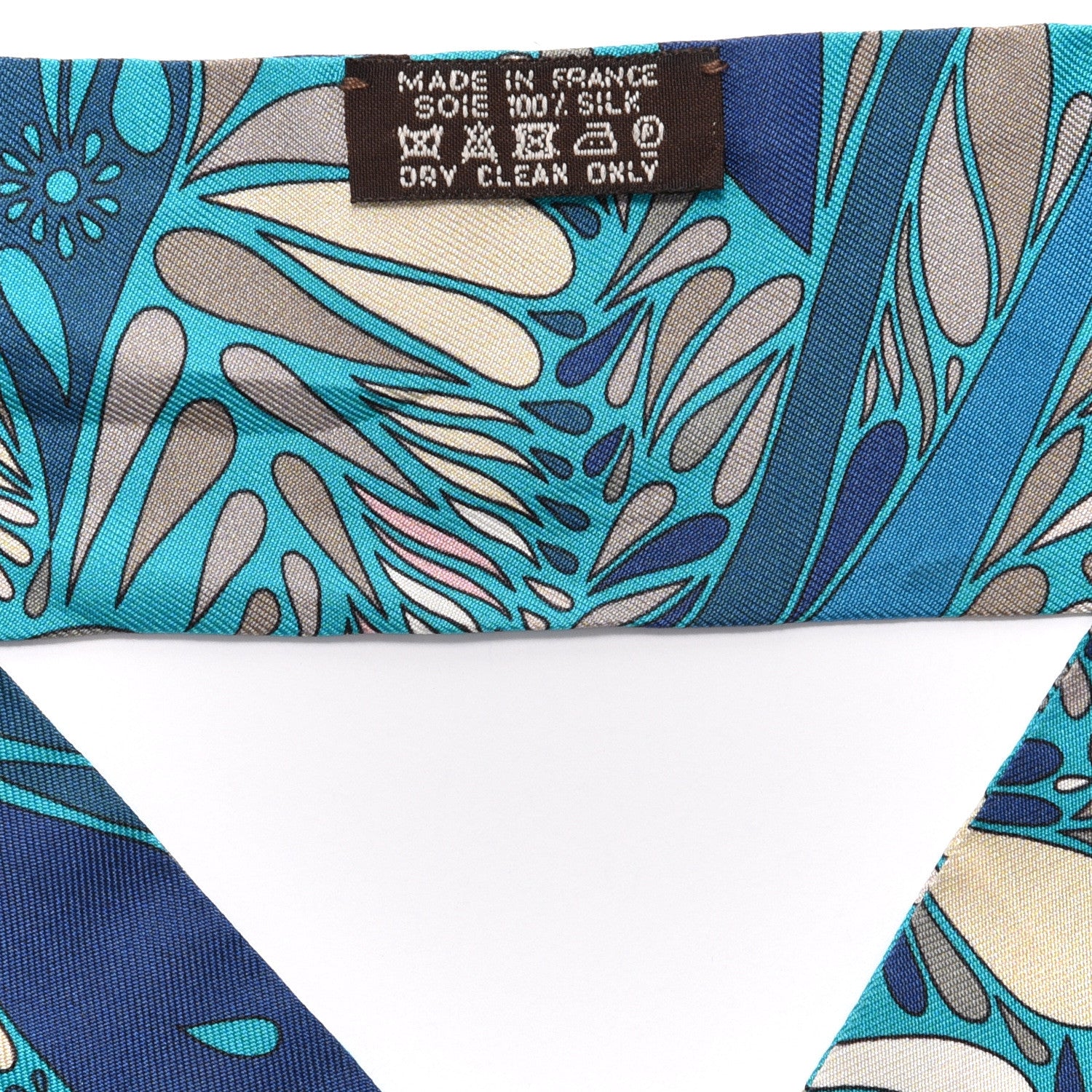 Hermes Silk Millefleurs du Mexique Twilly Canard Marine Rose Poudre 2 of 4